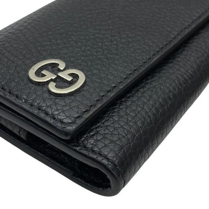 Gucci 473924 Double G 6-ring Key Case Key Ring Leather Black