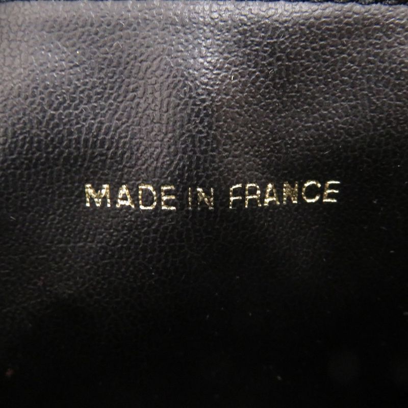 Chanel Caviar Skin Black #4 Coco Mark Vintage Vanity Bag Handbag Vertical Shape