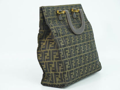 Authentic Fendi Zucca Tote Handbag Canvas Brown Zucca Bag Pre-owned [follow-up