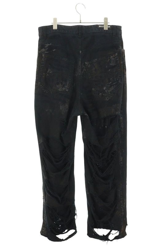 Balenciaga 745248 Tnw11 Super Destroyed Baggy Denim Pants Men's S