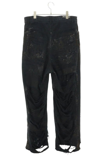 Balenciaga 745248 Tnw11 Super Destroyed Baggy Denim Pants Men's S