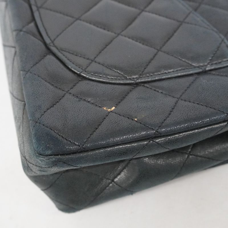 Chanel Shoulder Bag Matelasse Lambskin Black Gold Hardware Women