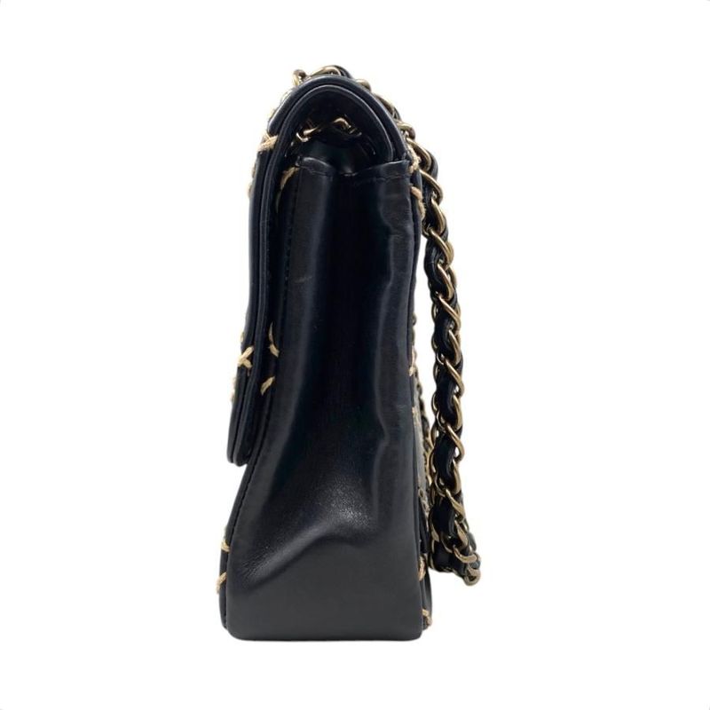 Chanel Shoulder Bag Wildstitch Line 14687 Matelasse Coco Mark Calf Leather