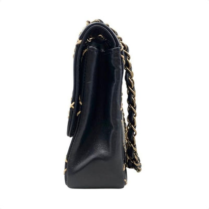 Chanel Shoulder Bag Wildstitch Line 14687 Matelasse Coco Mark Calf Leather