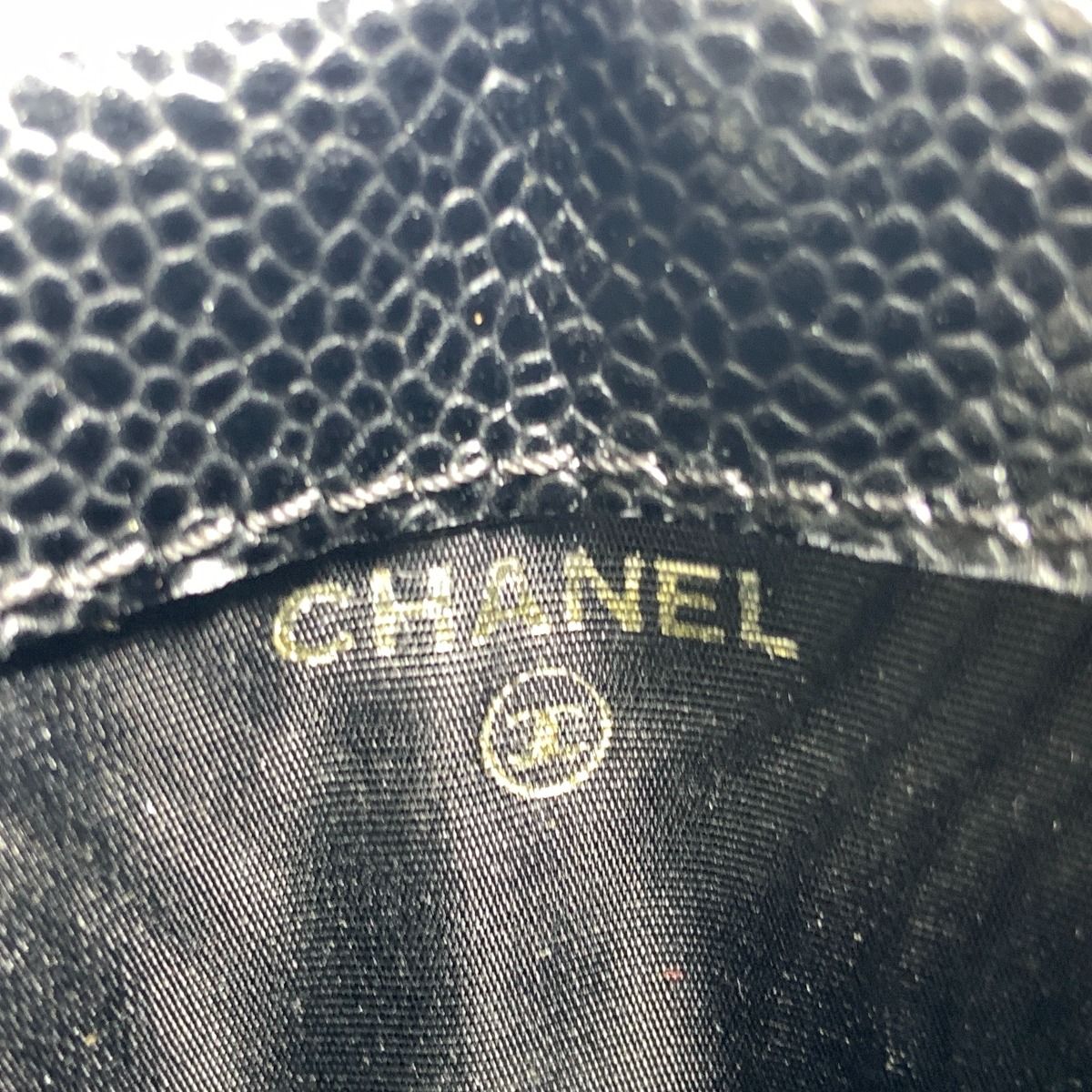 Chanel Caviar Skin Coco Mark Iqos Case Cigarette Case A135511 Black