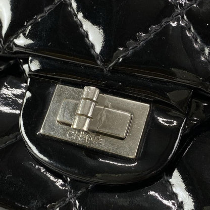 Chanel Shoulder Bag Double Flap Matelasse /255 Black Silver Hardware / Chain