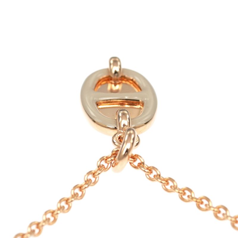 Hermes Necklace Mini Maillon PM Marron Glace Rghardware Chaine D'ancre