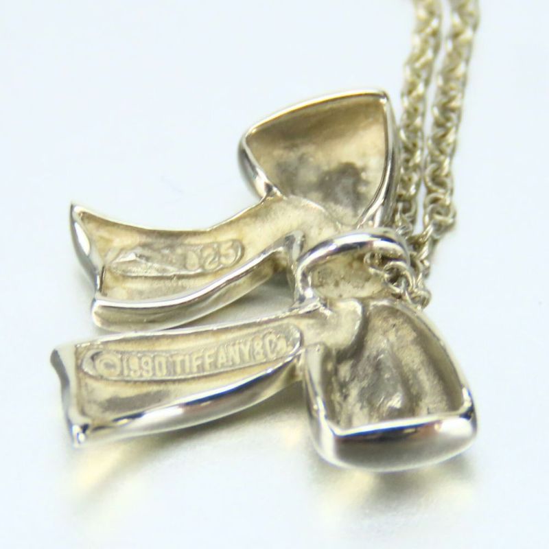 Tiffany & Co Necklace 925 Silver Approx 2.4g Silver Ribbon Cute Accessories