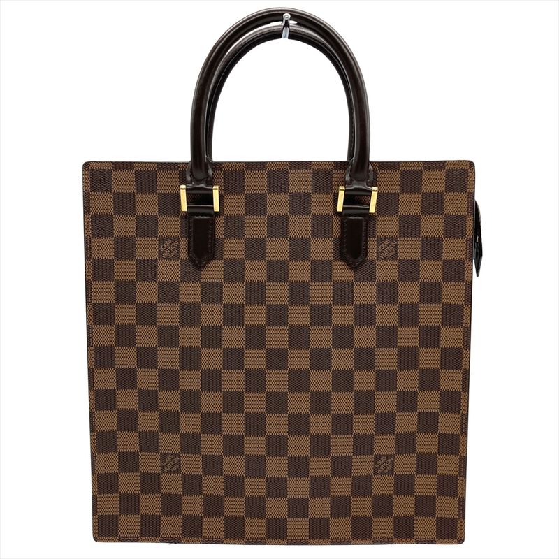 Louis Vuitton Sac Plastic Handbag Damier Ebène N51140 Brown Gold Hardware
