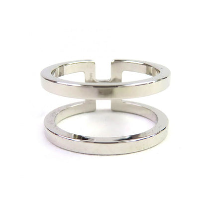 Hermes H Anne Long Palladium Scarf Ring Silver With Box And Storage Bag Made In