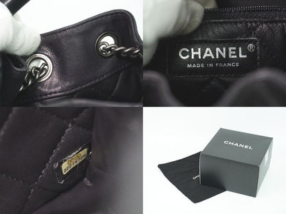 Authentic Chanel Coco Mark Matelasse 2WAY Chain Drawstring Backpack Sac Handbag