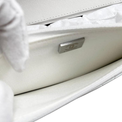 Chanel Shoulder Bag Ribbon Chain Wallet Matelasse Lambskin Coco Mark Pearly