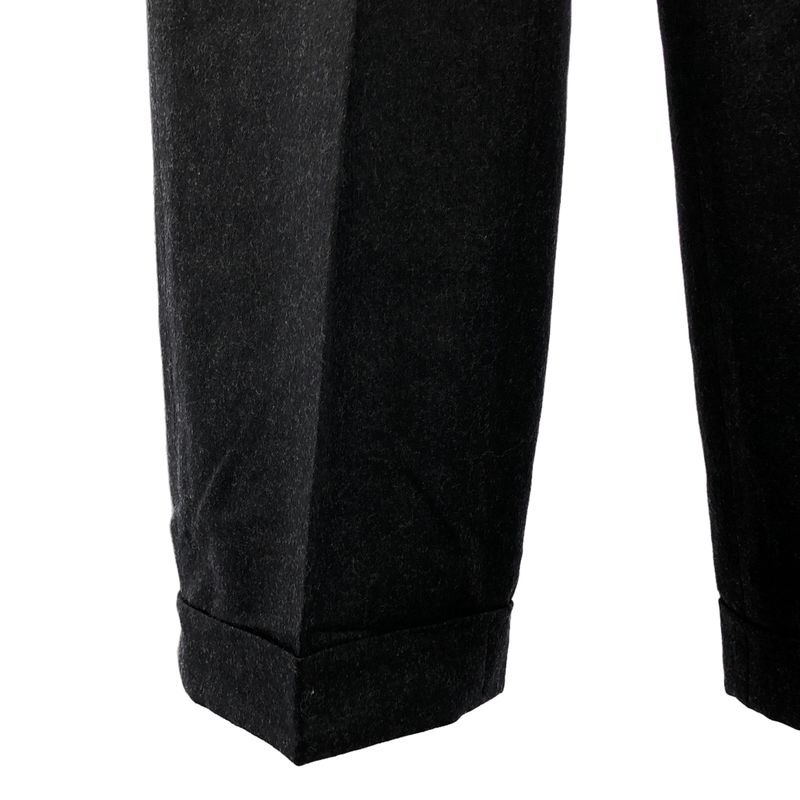 Celine - Wool 2-tuck Roll-up Pants - 34 - Black - Women