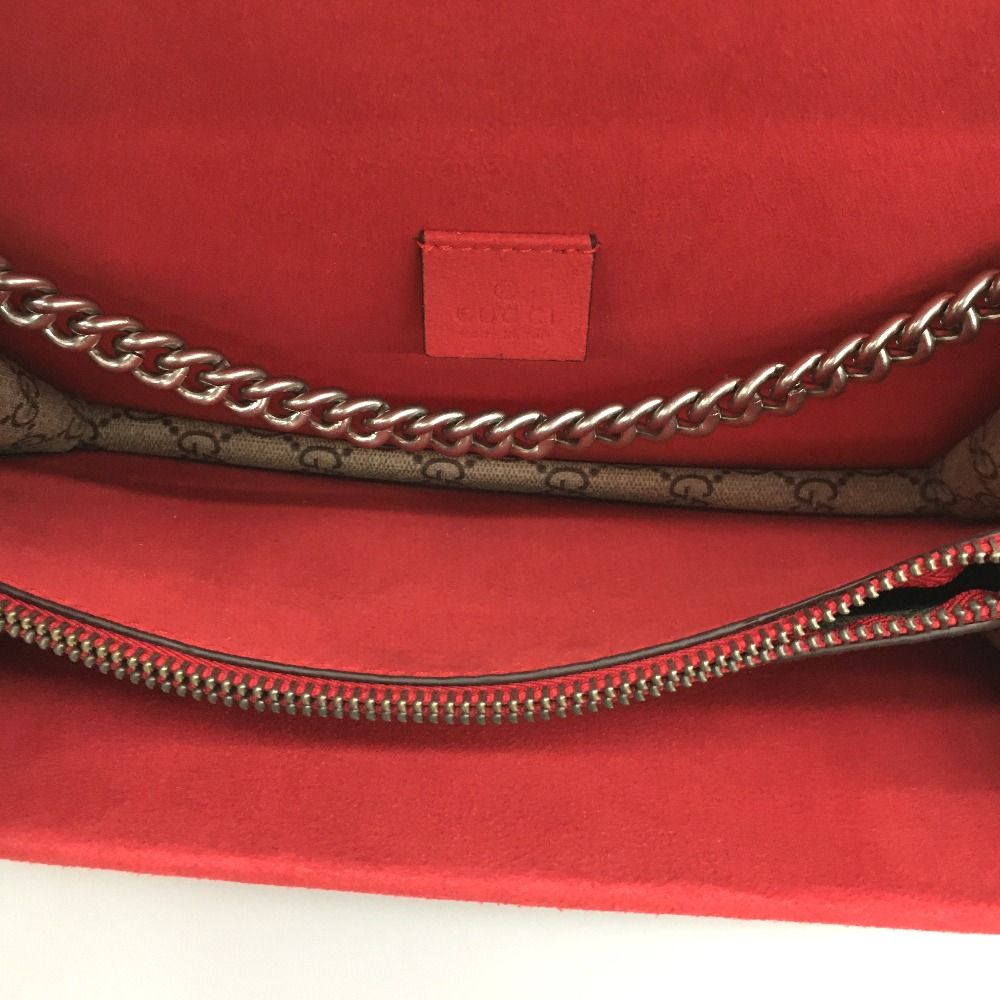 Gucci Duonysus Shoulder Bag GG Supreme Gray X Red Gray X Red