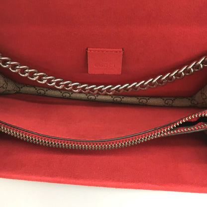 Gucci Duonysus Shoulder Bag GG Supreme Gray X Red Gray X Red