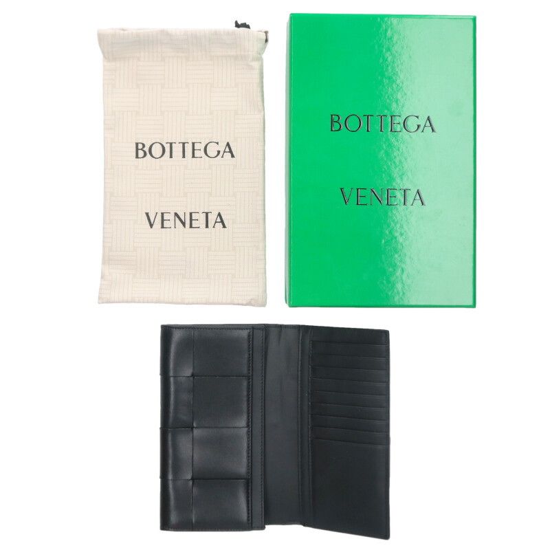 Bottega Veneta Cassette Intrecciato Bifold Leather Long Wallet For Men