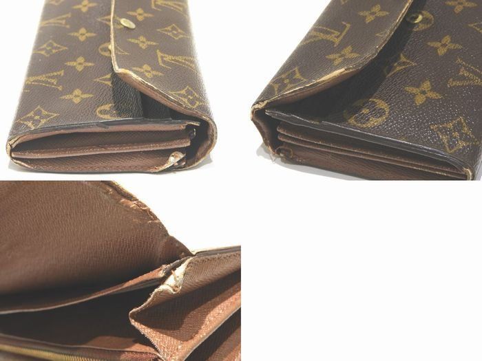 Louis Vuitton Long Wallet ◇ Monogram Portefeuille Sarah Medium Zipper 10-credit-