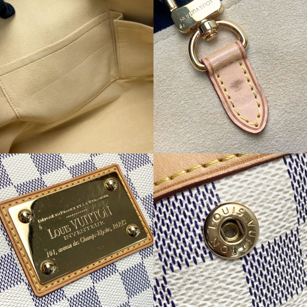 Louis Vuitton Damier Azur Hamted MM N51206 Tote Bag with Cloth Bag