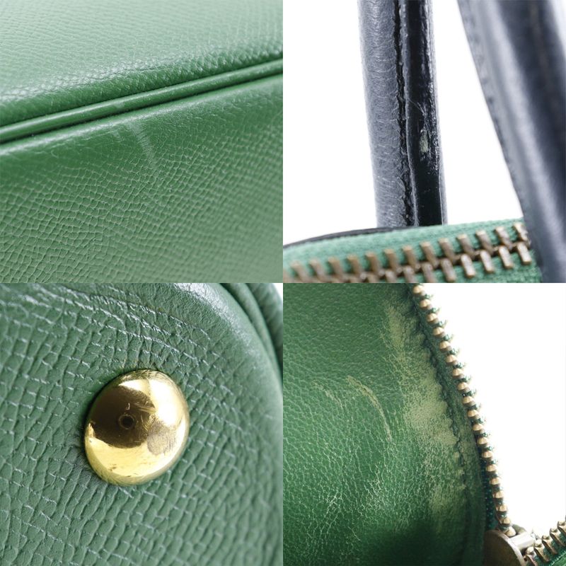 Hermes Bolide 35 Bicolor Courchevel Green/navy Blue 0V Ladies Handbag