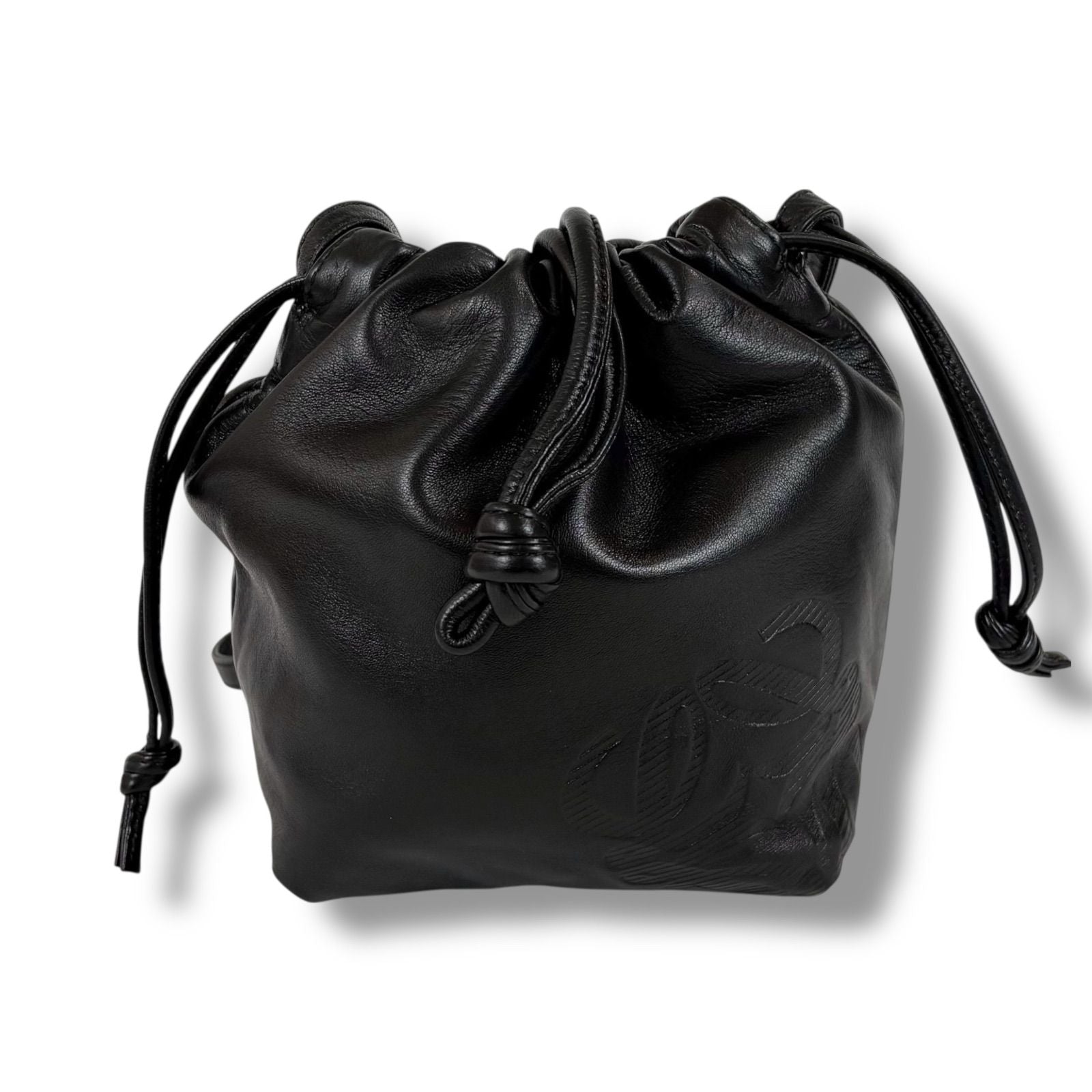 Loewe Drawstring Mini Shoulder Bag Pochette Drawstring Flamenco Knot Nappa