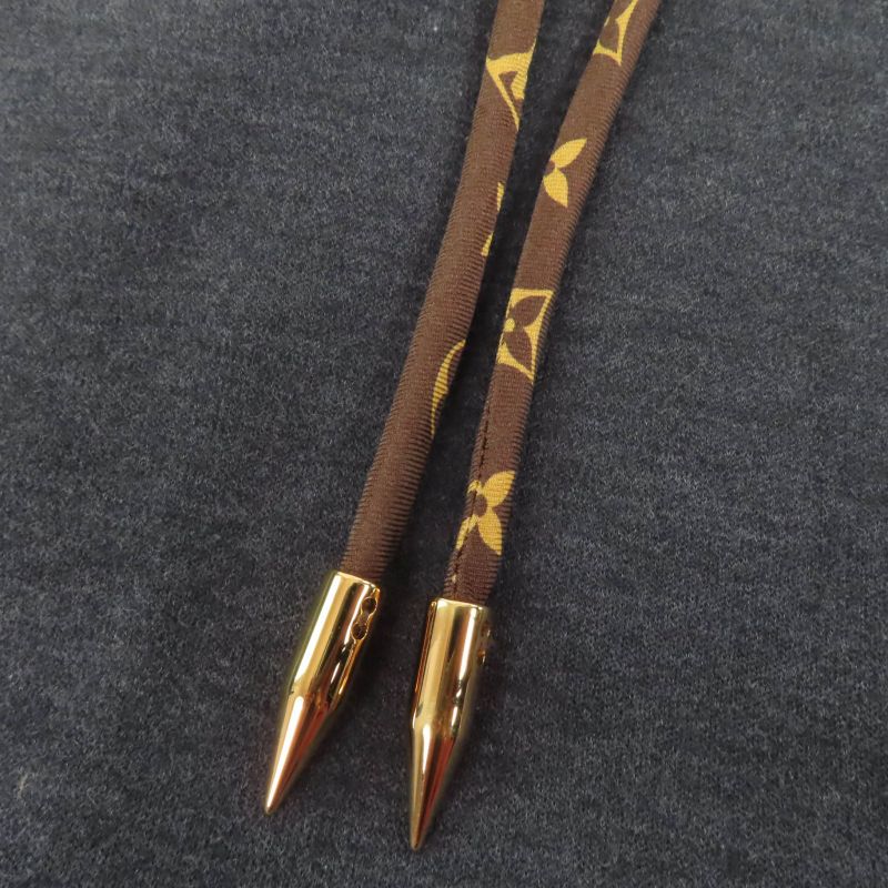 Louis Vuitton 20AW Cotton Monogram Sleeveless Hoodie Top Dark Grey S Made In