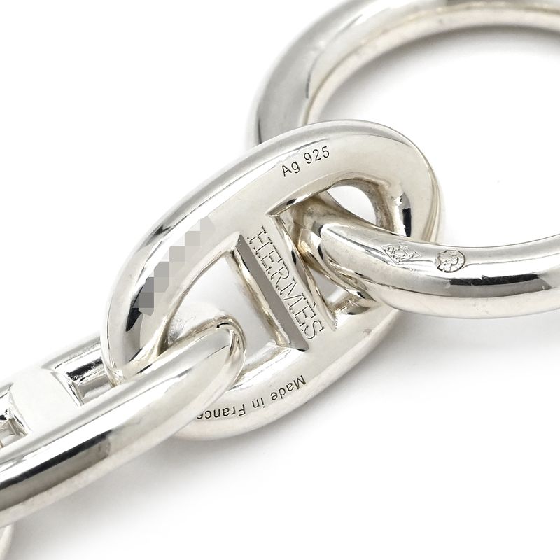 Hermes Bracelet Chaine D'ancre MM Silver 925 Silver 13 Frames Star Ring Silver