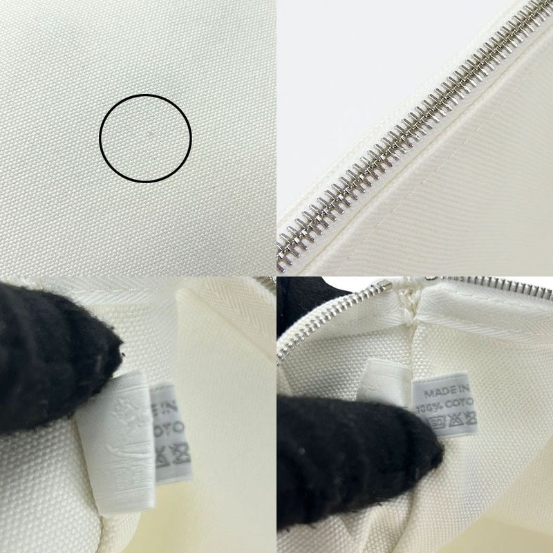 Polar Hermes Baby Pouch Trousse Flat GM Adada Canvas Wooden Horse White