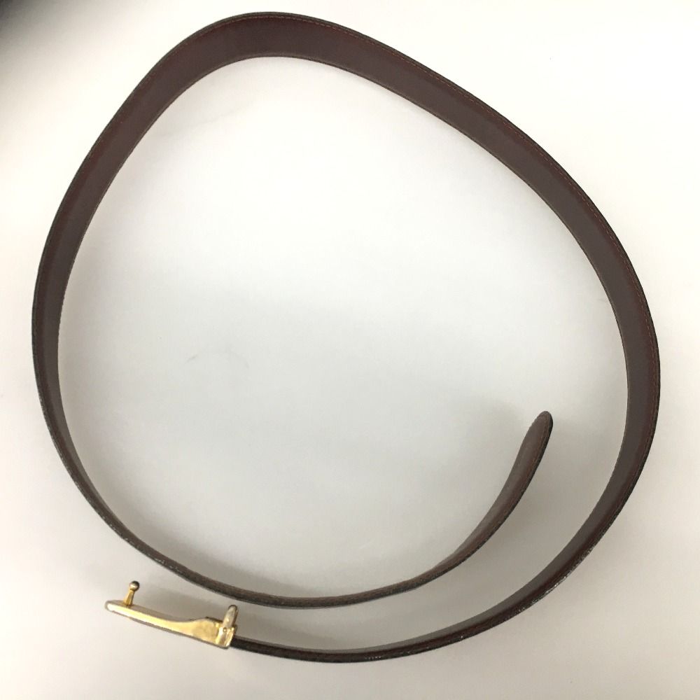 Fendi Sas Buckle Logo Leather Belt Vintage 250-70077 Black X Brown