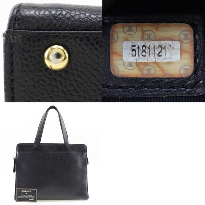 Chanel Logo Caviar Skin Black Ladies Handbag