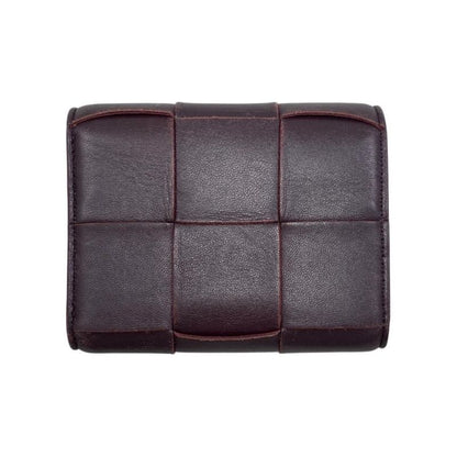 Bottega Veneta Trifold Wallet Maxi Intrecciato 651372 Leather Purple Gold