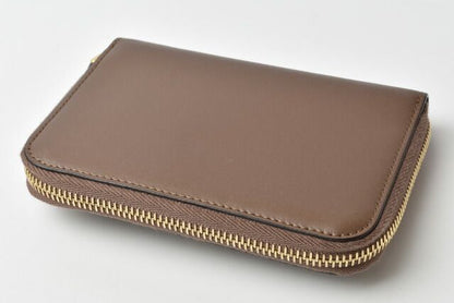 Fendi Wallet Fendi Zipper Foldable Wallet BY THE WAY Calf Leather Brown Black