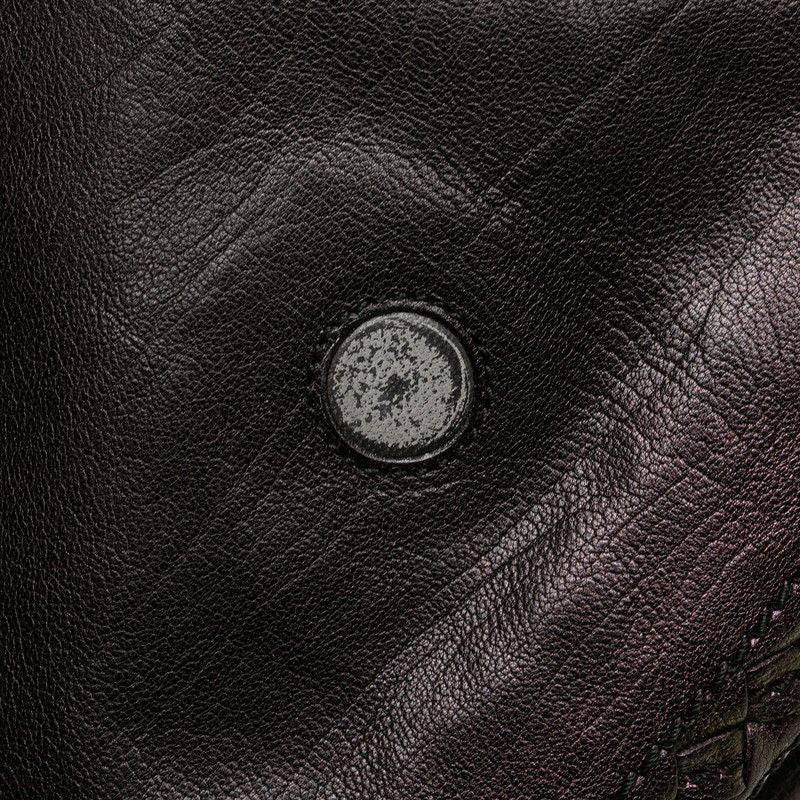 Bottega Veneta Intrecciato Gradient Crossbody Shoulder Bag Black Purple Leather