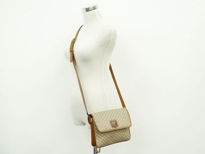Authentic Celine Macadam Shoulder Bag Pochette PVC Beige Macadam Bag Pre-owned