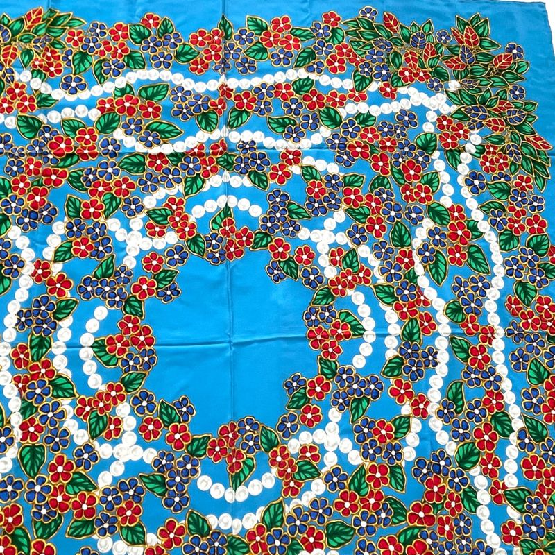 Chanel Large Scarf Silk Jewelry Pattern Multicolor