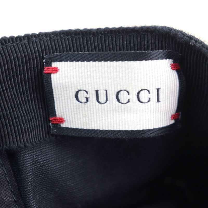 Gucci 492545 100% Cotton Logo-printed Hat With Headband Baseball Cap Black