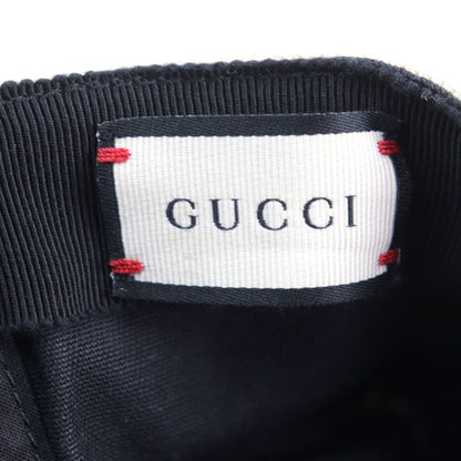 Gucci 492545 100% Cotton Logo-printed Hat With Headband Baseball Cap Black