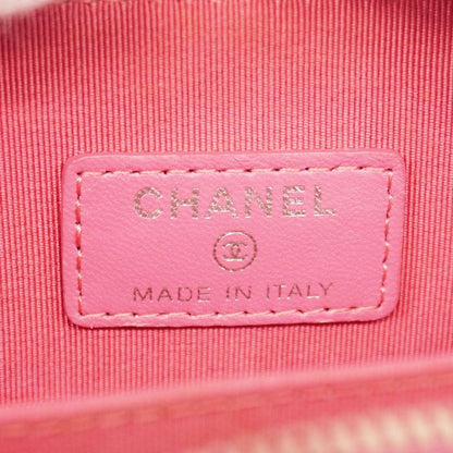 Chanel Shoulder Bag Matelasse Lambskin Pink Silver Hardware Women