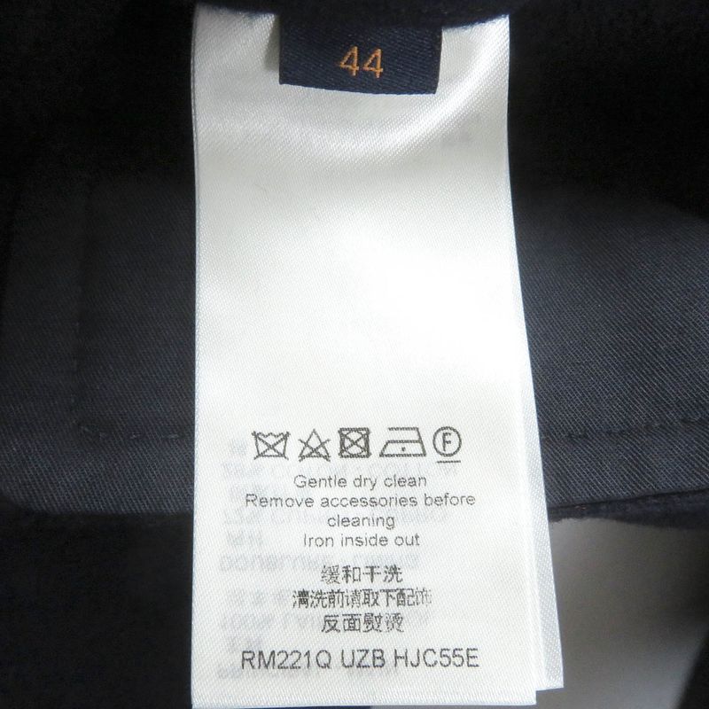 Louis Vuitton 22AW Hjc55e 100% Wool Lining Monogram Chester Coat Navy 44 With