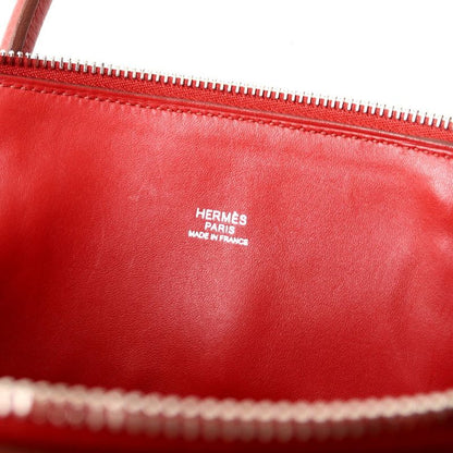 Hermes Bolide 31 Handbag Taurillon Clemence □O Engraved Red Silver Hardware