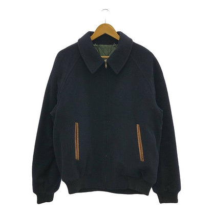 Gucci | 80s Vintage Wool Elbow Patch Zip Up Jacket | 50 | Navy | Men's