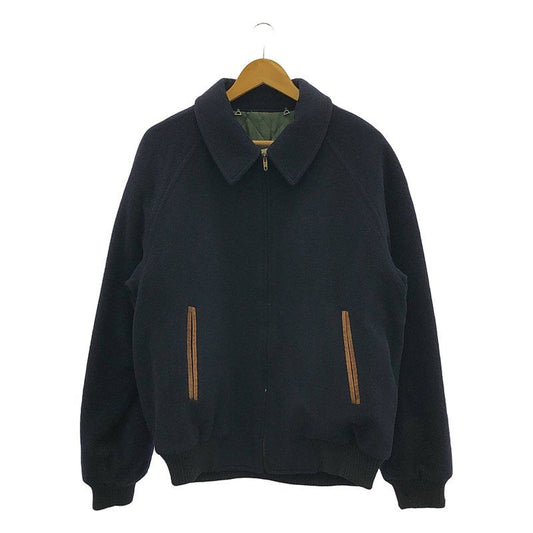 Gucci | 80s Vintage Wool Elbow Patch Zip Up Jacket | 50 | Navy | Men's