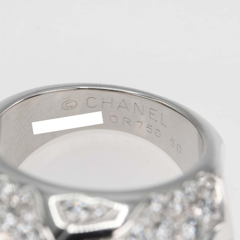 Finished Chanel Ring No 10 Camellia Dome #50 7l1336 750 D 18.2g Jewelry H17479