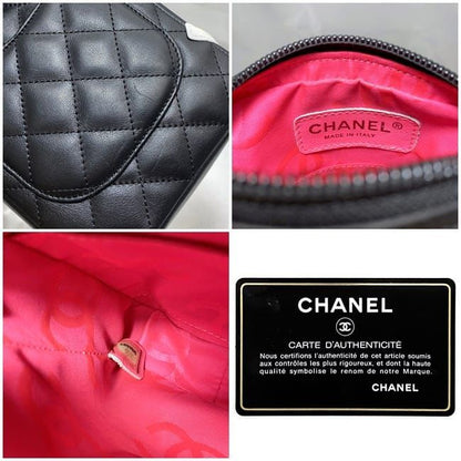 Chanel Mini Shoulder Bag Black White Cambon A25177