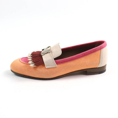 Hermes 181071z Royale Hhardware Attached Tassel Almond Toe Suede Leather Loafer