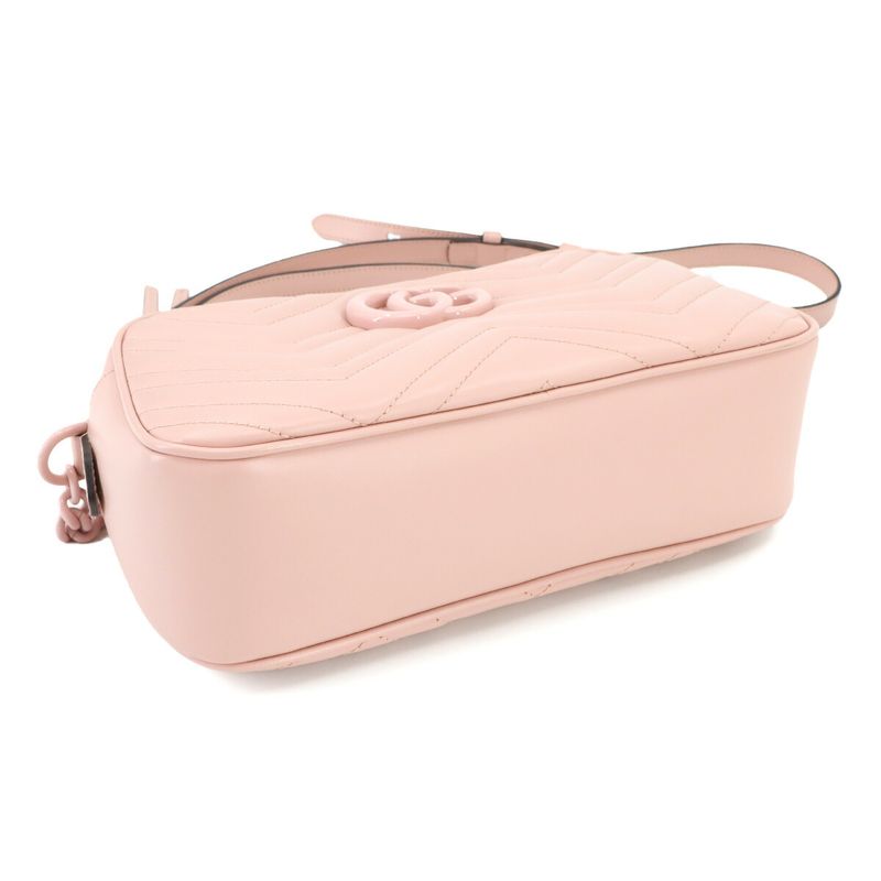 Gucci GG Marmont Quilted Small Chain Shoulder Bag Leather Pink 447632 90298102