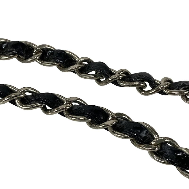 Chanel Shoulder Bag Deca Matelasse Black Coco Mark / Chain Shoulder / Silver