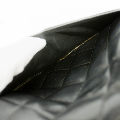 Chanel Shoulder Wallet Matelasse Lambskin Black Silver Hardware Women