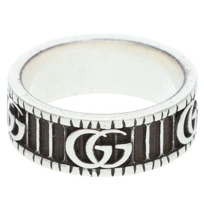 Gucci Silver Ring With Logo Motif Men's Size 19