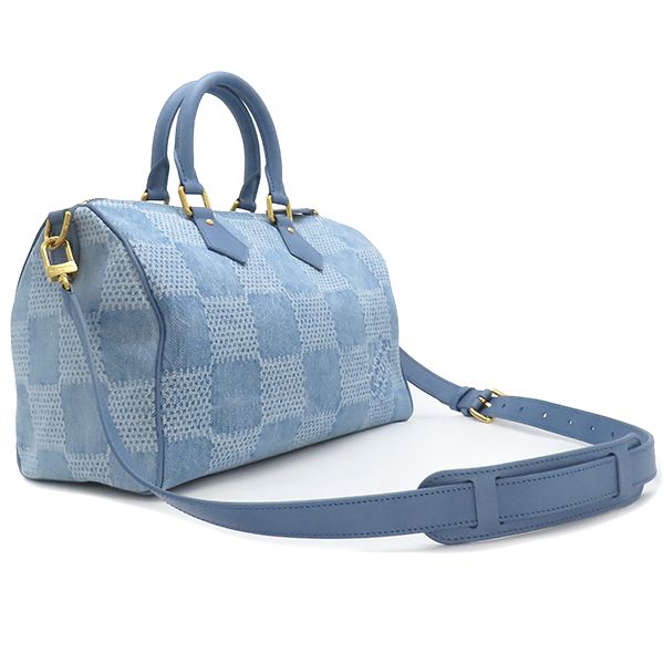 Louis Vuitton 2way Bag Speedy Bandoliere 30 Damier Denim 3d Cotton Canvas Denim