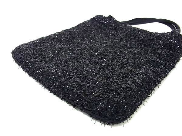 Rare Prada B8698 Nylon And Wool Handbag Tote Bag Women's Black Be6443